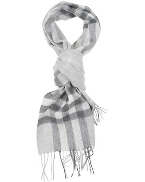 Burberry Accessoires ,Grijs ,Kasjmier Check Cashmere Sjaal - Metallic