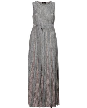 Missoni Kleedjes ,Polyester Lange Jurk Van Viscose Lamé Met Open Rug - Grijs