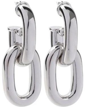 Rabanne Accessoires ,Grijs ,Link Oorbellen - Wit