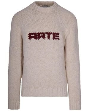 Arte' Round-Neck Knitwear - Grigio