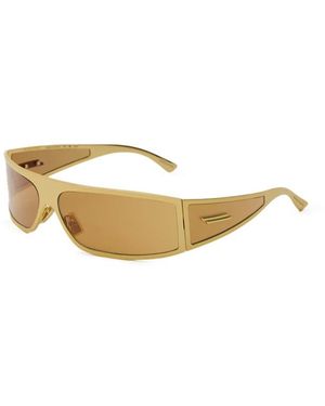 Bottega Veneta Gouden Metalen Wrap Zonnebril - Naturel