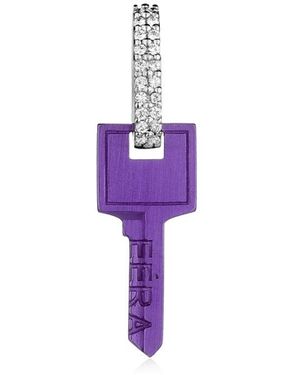 Eera Accessoires ,Paars ,Leer Enkele Oorbel Sleutel Klein