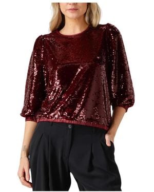 Summum Overhemden ,Rood ,Polyester Top Sequins