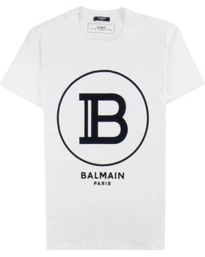 Balmain Tops ,Wit ,Katoen T-Shirts