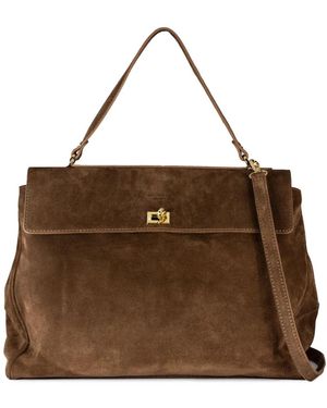 Avenue Große Tasche Aus Weichem Wildleder - Braun