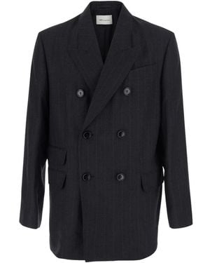 Ami Paris Dubbelrijige Blazer Met Boxy Pasvorm - Blauw