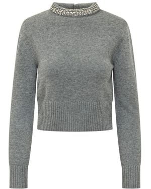 Pinko Truien & Vesten ,Grijs ,Wol Berlino Trui Blend