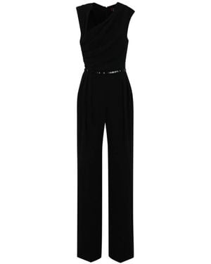 Max Mara Asymmetrischer Drapierter Jumpsuit - Schwarz