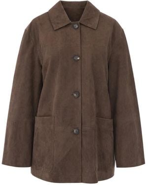 Max Mara Jassen ,Bruin ,Suède Smmastrale Suède Jas