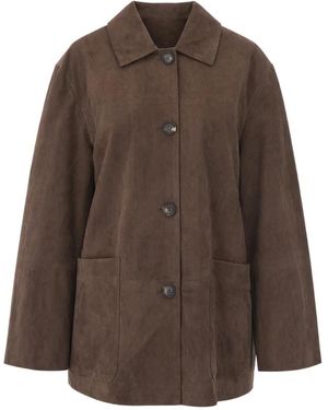 Max Mara Leather Jackets - Marron