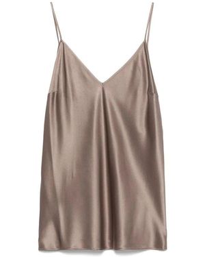 JOSEPH Seiden Satin Top Bluse - Braun