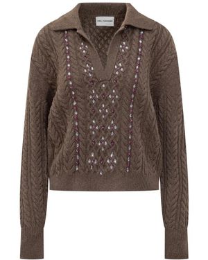Des Phemmes V-Neck Knitwear - Marrón