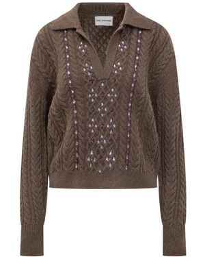 Des Phemmes V-Neck Knitwear - Marrone