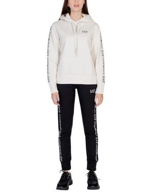 EA7 Hooded Long Sleeve Lace-Up Jumpsuit - Wit