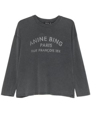 Anine Bing Tops ,Grijs ,Katoen T-Shirt