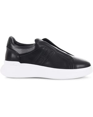 Hogan Schoenen ,Zwart ,Leer H580 Slip-On - Blauw