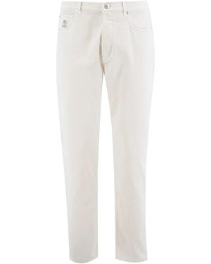 Brunello Cucinelli Slim-Fit Trousers - Bianco