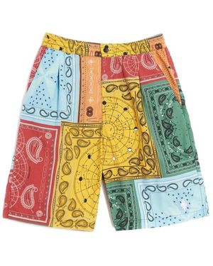 Marcelo Burlon All Over Bandana Shorts - Blue