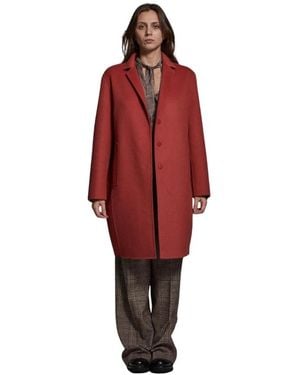 Manila Grace Single-Breasted Coats - Red