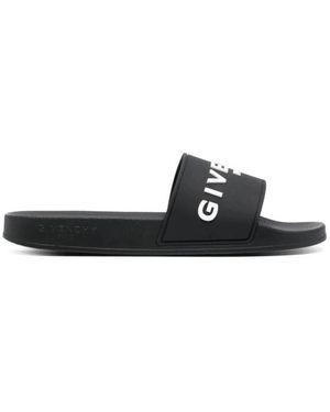Givenchy Klassieke Pool Sliders Met Logo - Zwart
