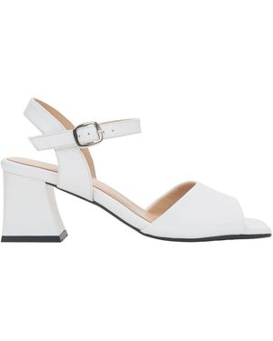 ESTRO Schoenen ,Wit ,Leer Blokhak Sandalen Van Leer
