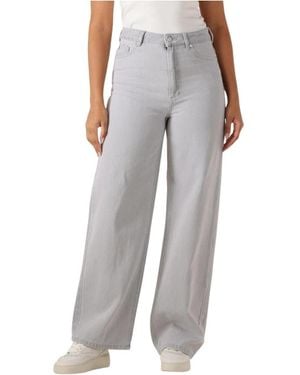 Second Female Denira Denim Wide Jeans - Grau