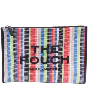 Marc Jacobs The Stripe Mesh Large Pouch - Wit