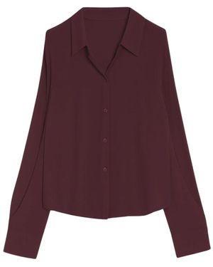 Liviana Conti Elegante Bluse Mit Drapierten Details - Lila