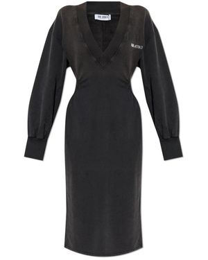 The Attico Kleid Mit Logo - Schwarz