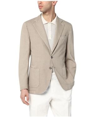 Santaniello Taube Graue Leinen Baumwolljacke - Natur