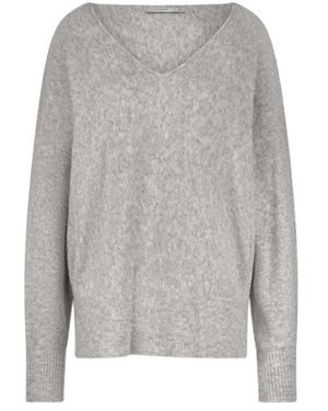 Summum Truien & Vesten ,Grijs ,Wol Oversized Wollen Blend Gebreide Trui
