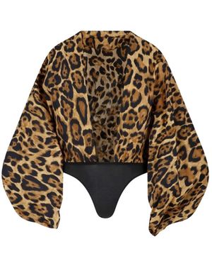 Alaïa Tops ,Veelkleurig ,Backless Body - Bruin
