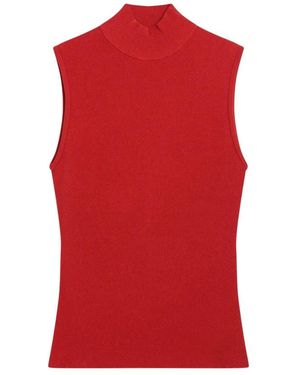 Loewe Tops ,Rood ,Polyester Mouwloze Top Van Viscosemix