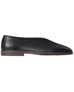 Lemaire Flache Paspel-Slipper - Schwarz