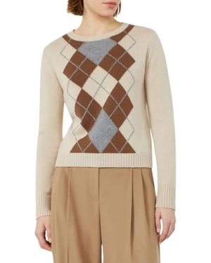 Max Mara Rundhals-Strickpullover - Natur