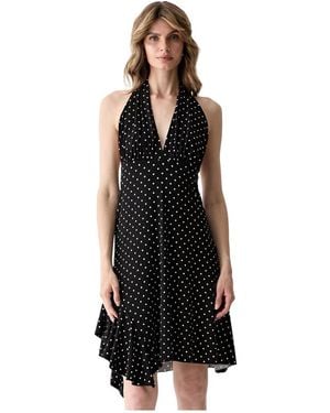 Guess Marilyn Monroe Asymmetrische Mini Jurk Met V-Hals - Zwart