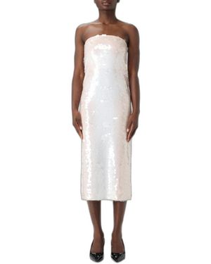 Sportmax Kleedjes ,Wit ,Pailletten Stemma Midi Jurk