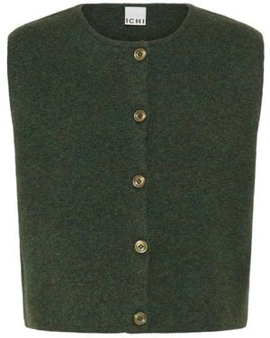 Ichi Truien & Vesten ,Groen ,Trui Met Ronde Hals