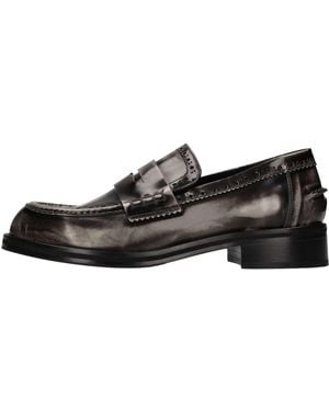 LORENA PAGGI Leder-Loafer - Schwarz
