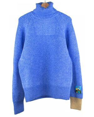 LC23 Türkiser rollkragenpullover - Blau