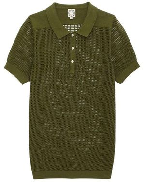 Ines De La Fressange Paris Ilario khaki gehäkeltes poloshirt,ilario elfenbeinfarbenes gehäkeltes poloshirt - Grün