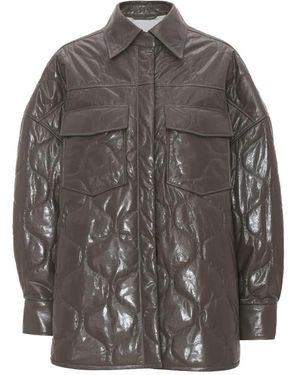 REMAIN Birger Christensen Leather Jackets - Grijs