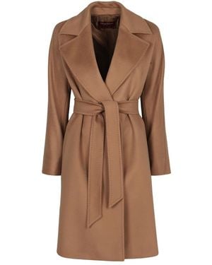 Max Mara Belted Coats - Brown