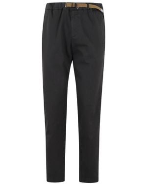 White Sand Katoenen Lange Broek Grijs