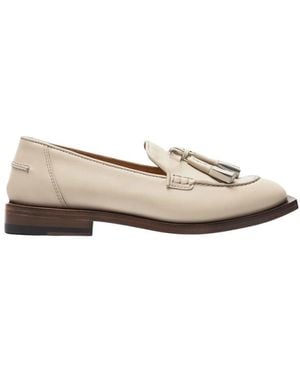 SCAROSSO Arianna schuhe,mokassins mit quasten aus kalbsleder - Natur