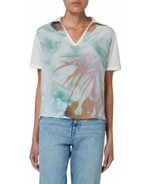 Paul Smith Blumiges V-Ausschnitt Polo-Shirt - Blau