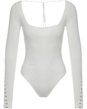 Anna October Tops ,Wit ,Long Sleeve Knitted Body
