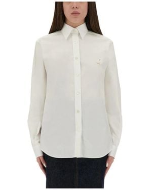 Moschino Overhemden ,Wit ,Katoen Katoenen Poplin Shirt