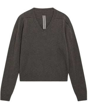 Rick Owens Tommy V-Ausschnitt Pullover - Grau