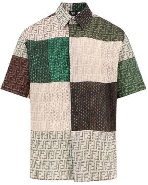 Fendi Linen Shirt With All-Over Ff Print - Multicolor